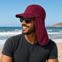 7504 Flex Cotton Legionnaire Caps with Adjustable Velcro Strap thumbnail 39 maroon moodboard
