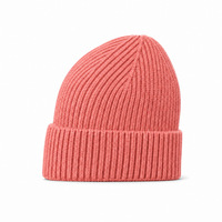 Premium Merino Wool Beanie with Cuff – Soft & Warm Knit Hat thumbnail 3 pink left