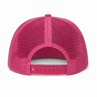 Urban Flex Twill Flat Peak Trucker Cap with Adjustable Snapback thumbnail 4 pink back