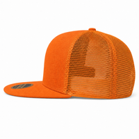 Urban Flex Twill Flat Peak Trucker Cap with Adjustable Snapback thumbnail 14 orange left