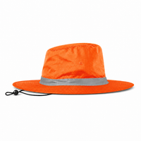 Hi Vis Reflector Safety Hat thumbnail 3 flouro orange left