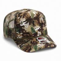 Ottocap 39165 High Crown Foam trucker with rope thumbnail 205 camo tri colour loden kelly brown angle