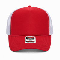 Ottocap 39165 High Crown Foam trucker with rope thumbnail 72 red red white front