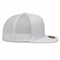 Urban Flex Twill Flat Peak Trucker Cap with Adjustable Snapback thumbnail 27 white right