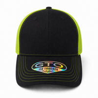 GTO 112 Trucker Hat with Ventilated Comfort and Adjustable Fit thumbnail 3 black lime front