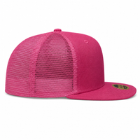 Urban Flex Twill Flat Peak Trucker Cap with Adjustable Snapback thumbnail 3 pink right