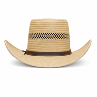 Classic Cowboy Straw Hat with Wide Brim - S/M & M/L Sizes thumbnail 5