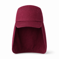 7504 Flex Cotton Legionnaire Caps with Adjustable Velcro Strap thumbnail 34 maroon front