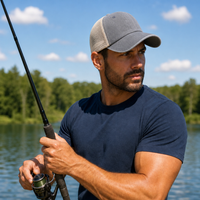 Flex Enzyme Trucker Cap with Metal Buckle Strap thumbnail 35 gray moodboard