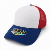 GTO 112 Trucker Hat with Ventilated Comfort and Adjustable Fit thumbnail 70 royal white red angle