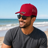 Ottocap 32285 A-Frame 5-Panel Mesh Back Trucker Hat thumbnail 16 red moodboard