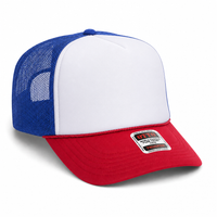 Ottocap 39165 High Crown Foam trucker with rope thumbnail 148 red white royal angle