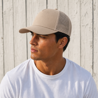 Ottocap 32285 A-Frame 5-Panel Mesh Back Trucker Hat thumbnail 79 khaki moodboard