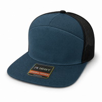 R168 Trucker Hat with Breathable Mesh and Adjustable Fit thumbnail 14 slate blue angle