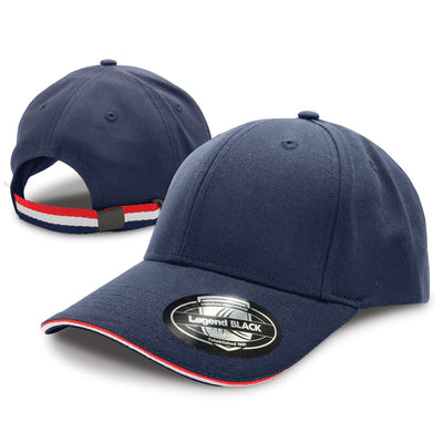 San Marino Cap with Double Sandwich Design and Tri-Stripe Strap