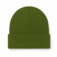 Flex Acrylic Beanie - Comfortable 100% Acrylic Knit Hat thumbnail 2 army front