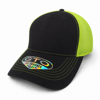 GTO 112 Trucker Hat with Ventilated Comfort and Adjustable Fit thumbnail 7 black lime angle