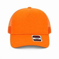 Ottocap 32285 A-Frame 5-Panel Mesh Back Trucker Hat thumbnail 82 neon orange front