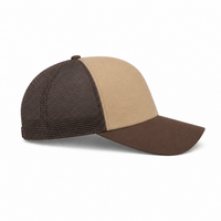 Rapper Flex High Crown Trucker Cap with Mesh Panels thumbnail 212 brown khakhi right