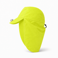 Flex 4057 Water Resistant Legionnaire Caps with Adjustable Strap thumbnail 78 fluoro lime left