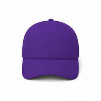 Rapper Flex High Crown Trucker Cap with Mesh Panels thumbnail 137 purple front