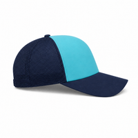 Rapper Flex High Crown Trucker Cap with Mesh Panels thumbnail 171 navy hat aqua front right