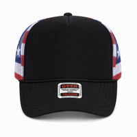 Ottocap 39165 High Crown Foam trucker with rope thumbnail 95 u.s. flag design front