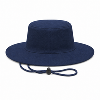 Premium Canvas Wide Brim Hat with Adjustable Chin Strap thumbnail 5 navy back