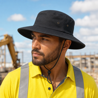 Brushed Heavy Cotton Wide Brim Hat with Adjustable Chin Strap thumbnail 8