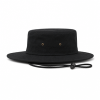 Brushed Heavy Cotton Wide Brim Hat with Adjustable Chin Strap thumbnail 4