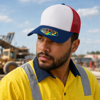 GTO 112 Trucker Hat with Ventilated Comfort and Adjustable Fit thumbnail 72 royal white red moodboard