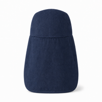 7504 Flex Cotton Legionnaire Caps with Adjustable Velcro Strap thumbnail 61 navy back