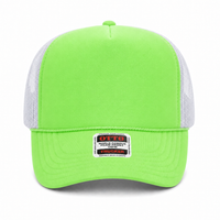Ottocap 39165 High Crown Foam trucker with rope thumbnail 192 green neon green white front