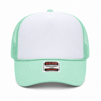 Ottocap 39165 High Crown Foam trucker with rope thumbnail 138 green white green front