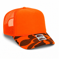Ottocap 39165 High Crown Foam trucker with rope thumbnail 240 neon camo orange angle