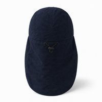 Flex 4057 Water Resistant Legionnaire Caps with Adjustable Strap thumbnail 23 navy back