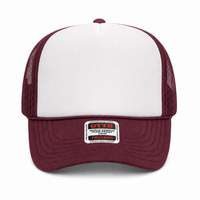 Ottocap 39165 High Crown Foam trucker with rope thumbnail 116 maroon white maroon front