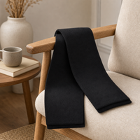 Premium Acrylic Knit Scarf in Black and Navy thumbnail 8 black moodboard