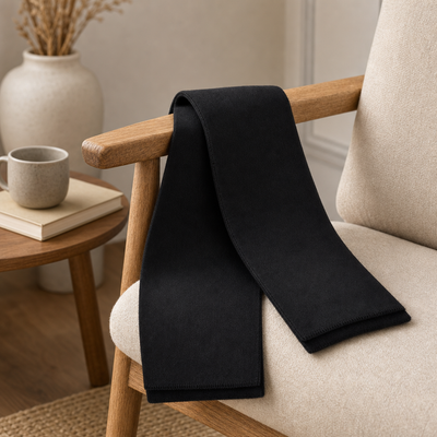 Premium Acrylic Knit Scarf in Black and Navy