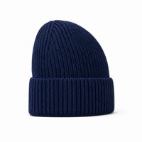 Premium Merino Wool Beanie with Cuff – Soft & Warm Knit Hat thumbnail 132 navy right