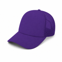 Rapper Flex High Crown Trucker Cap with Mesh Panels thumbnail 141 purple angle