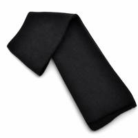 Premium Acrylic Knit Scarf in Black and Navy thumbnail 7 black angle