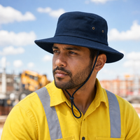 Brushed Heavy Cotton Wide Brim Hat with Adjustable Chin Strap thumbnail 47