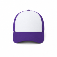 Rapper Flex High Crown Trucker Cap with Mesh Panels thumbnail 74 purple hat white front front