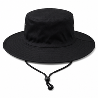 Surf Hat with Break-Away Strap in Wide Brim Design thumbnail 2 black front