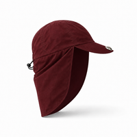 Flex 4057 Water Resistant Legionnaire Caps with Adjustable Strap thumbnail 4 maroon right