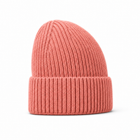 Premium Merino Wool Beanie with Cuff – Soft & Warm Knit Hat thumbnail 4 pink right