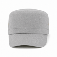 Premium Hemp Military Cap thumbnail 16 silver front