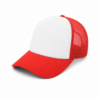 Rapper Flex High Crown Trucker Cap with Mesh Panels thumbnail 45 black hat orange front angle