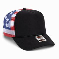 Ottocap 39165 High Crown Foam trucker with rope thumbnail 96 u.s. flag design angle